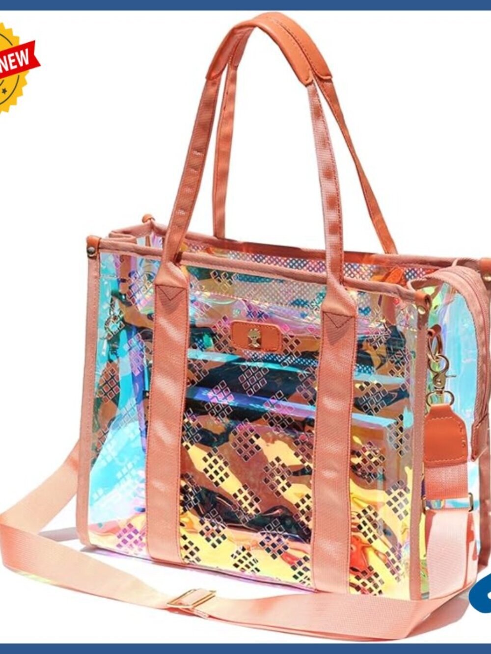 Large Clear Tote Bag Stadium Approved Adjustable Strap Waterproof TPU